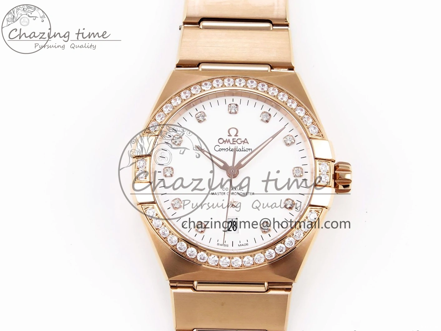0511 Soft Constellation 39mm RG Diamonds Bezel ASWF 1:1 Best Edition White Dial on RG Bracelet A 7783